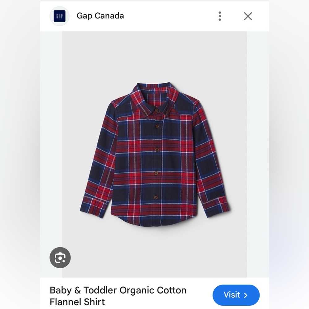 babyGap Organic Cotton Flannel Shirt (Size 5)